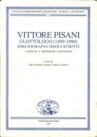 Immagine copertina libro Vittore Pisani glottologo (1899-1990). Bibliografia degli scritti