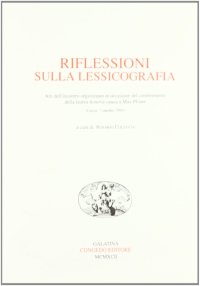 Immagine copertina libro Riflessioni sulla lessicografia