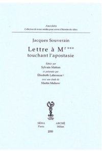 Immagine copertina libro Lettre a mr *** touchant l'apostasie