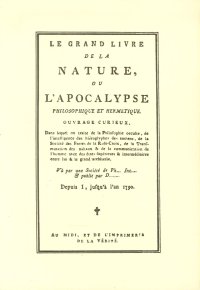 Immagine copertina libro Le grand livre de la nature ou l'Apocalypse philosophique et hermétique