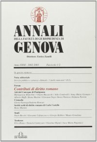 Immagine copertina libro Annali della Facoltà di giurisprudenza di Genova