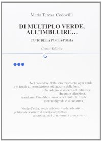 Immagine copertina libro Di multiplo verde, all'imbluire...canto della parola-poesia