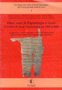 Immagine copertina libro Dieci anni di papirologia a Lecce