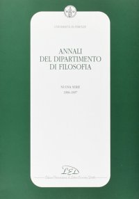 Immagine copertina libro Annali del Dipartimento di filosofia dell'Università degli studi di Firenze. Nuova serie (1996-1997)
