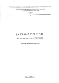 Immagine copertina libro La trama del testo su alcune letture di Nietzsche