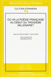 Immagine copertina libro Oú va la poésie française au début du troisième millénaire