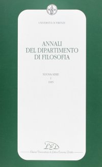 Immagine copertina libro Annali del Dipartimento di filosofia dell'Università degli studi di Firenze. Nuova serie (1995)