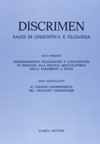 Immagine copertina libro Discrimen. Saggi di linguistica e filologia
