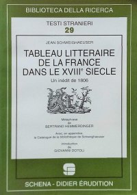 Immagine copertina libro Tableau littéraire de la France dans le XVIIIe siècle. Un inédit de 1806