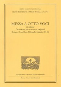 Immagine copertina libro Messa a otto voci in canone. Concertata con strumenti e ripieni (Bologna, Civico museo bibliografico musicale, HH 34)