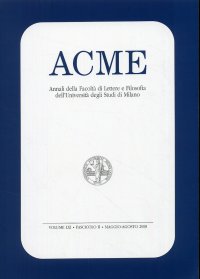 Immagine copertina libro ACME - Annali della Facoltà di Lettere e Filosofia dell'Università degli Studi di Milano. Volume LXI. Fascicolo II. Maggio-agosto 2008