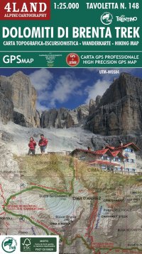 Immagine copertina libro Dolomiti di Brenta trek. Carta topografica-escursionistica. Ediz. italiana, inglese e tedesca