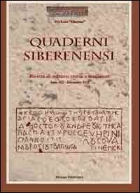 Immagine copertina libro Quaderni siberenensi. Rivista di cultura, storia e tradizioni