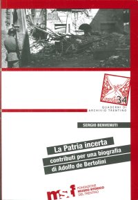 Immagine copertina libro La patria incerta. Contributi per una biografia di Adolfo de Bertolini