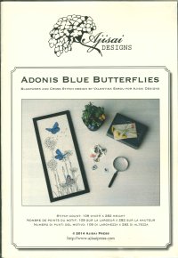 Immagine copertina libro Adonis blue buterflies. Cross stitch and blackwork design