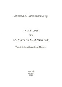Immagine copertina libro Deux études sur la Katha Upanishad