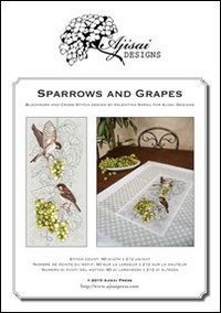 Immagine copertina libro Sparrows and grapes. Cross stitch and blackwork design