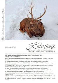 Immagine copertina libro Relations. Beyond anthropocentrism (2015). Vol. 3: Wild animal suffering and intervention in nature