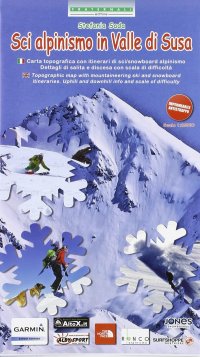 Immagine copertina libro Sci alpinismo in Valle di Susa. Cartaguida 1:25.000