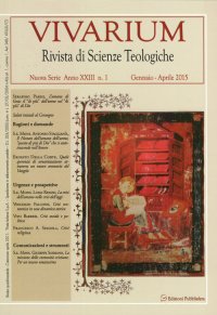 Immagine copertina libro Vivarium. Rivista di scienze teologiche (2015). Vol. 1