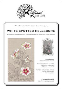 Immagine copertina libro White spotted hellebore. Cross stitch blackwork design. Ediz. italiana, inglese e francese