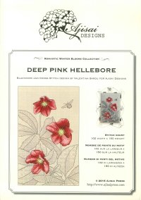 Immagine copertina libro Deep pink hellebore. Cross stitch blackwork design. Ediz. italiana, inglese e francese