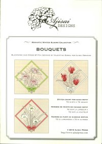 Immagine copertina libro Bouquets. Cross stitch blackwork design. Ediz. italiana, inglese e francese