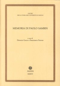 Immagine copertina libro Memoria di Paolo Sambin (1913-2003)