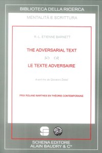Immagine copertina libro The adversarial text­Le texte adversaire