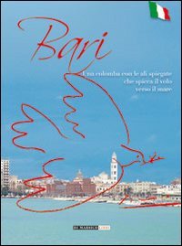 Immagine copertina libro Bari. Una colomba con le ali spiegate che spicca il volo verso il mare