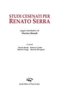 Immagine copertina libro Studi cesenati per Renato Serra