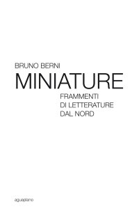 Immagine copertina libro Miniature. Frammenti di letterature dal Nord