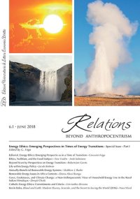 Immagine copertina libro Relations. Beyond anthropocentrism (2018). Vol. 6/1: Energy ethics: emerging perspectives in a time of transition