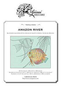 Immagine copertina libro Amazon River. Blackwork and Cross Stitch Design by Valentina Sardu for Ajisai Designs