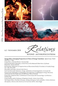 Immagine copertina libro Relations. Beyond anthropocentrism (2018). Vol. 6/2: Energy ethics: emerging perspectives in a time of transition. Part 2