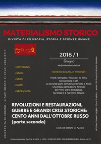 Immagine copertina libro Materialismo storico. Rivista di filosofia, storia e scienze umane (2018). Vol. 1: Rivoluzioni e restaurazioni, guerre e grandi crisi storiche: cento anni dall'ottobre russo
