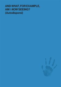 Immagine copertina libro And what, for example, am I now seeing? (Autodisporsi). Catalogo della mostra (Boissy-le-Châtel, 30 aprile-30 settembre 2017). Ediz. illustrata
