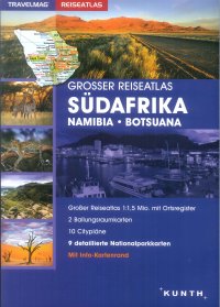 Immagine copertina libro Travel Map - Grosser Reiseatlas. Guida Sudafrika. Namibia - Botsuana.