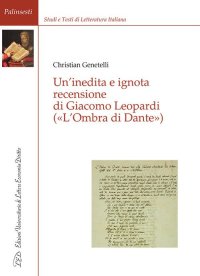 Immagine copertina libro Un'inedita e ignota recensione di Giacomo Leopardi («L'ombra di Dante»)