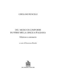 Immagine copertina libro Del modo di comporre versi nella lingua italiana