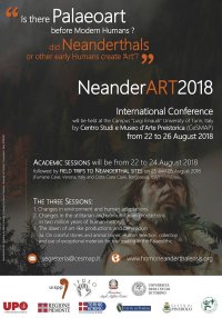 Immagine copertina libro NeanderArt 2018. Proceedings. Is there palaeoart before modern humans? Did Neanderthals or other early humans create «art»?