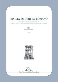 Immagine copertina libro Rivista di diritto romano. Nuova serie (2019). Vol. 19