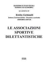 Immagine copertina libro Le associazioni sportive dilettantistiche