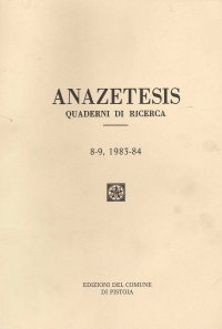 Immagine copertina libro Anazetesis. Quaderni di ricerca. 8-9, 1983-84