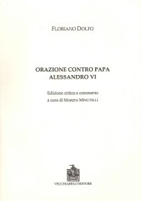 Immagine copertina libro Orazione contro papa Alessandro VI. Ediz. critica