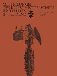 Immagine copertina libro Mitteilungen des Kunsthistorischen Institutes in Florenz. LXIII. Heft 3. 2021