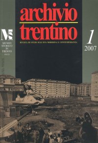 Immagine copertina libro Archivio trentino. 1/2007. Rivista di studi sell'età moderna e contemporanea