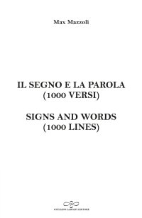 Immagine copertina libro Il segno e la parola (1000 versi). Signs and words (1000 lines)