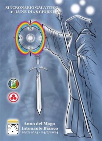 Immagine copertina libro Sincronario galattico. 13 lune di 28 giorni. Anno del Mago Intonante Bianco.26/7/2023-24/7/2024