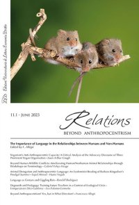 Immagine copertina libro Relations. Beyond Anthropocentrism (2023). Vol. 11: The Importance of Language in the Relationships between Humans and Non-Humans